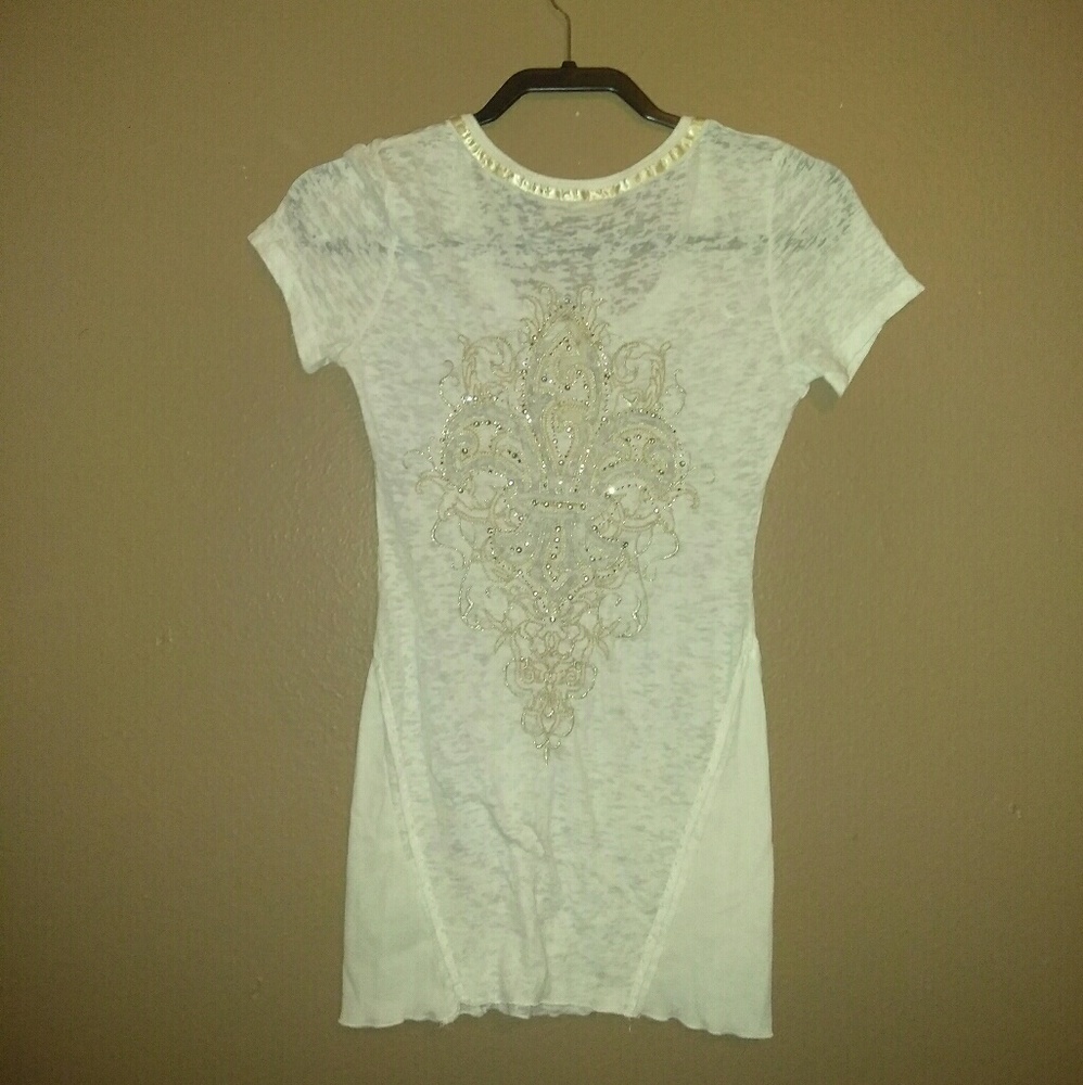 Miss Me bling fleur de leis top